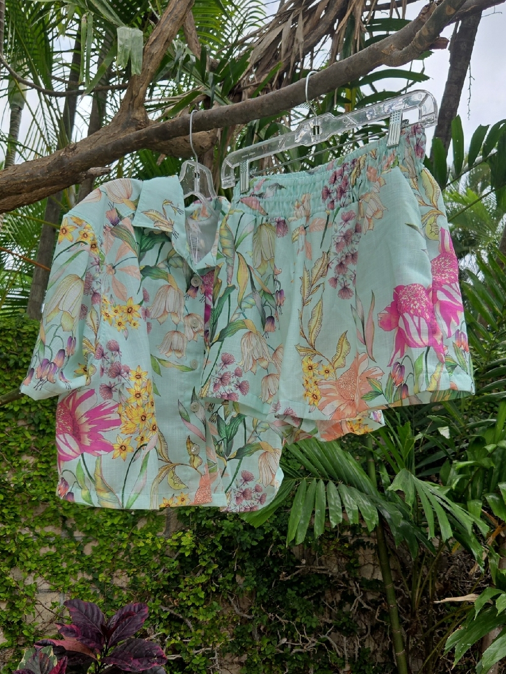 PQ Swim Floret Darcy Button Crop Top/ Floret Amira Shorts